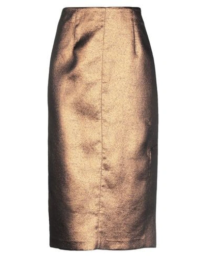 Tela Midi Skirts In Copper