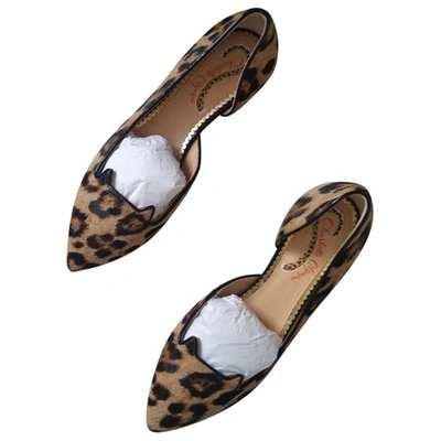 Pre-owned Charlotte Olympia Leather Ballet Flats