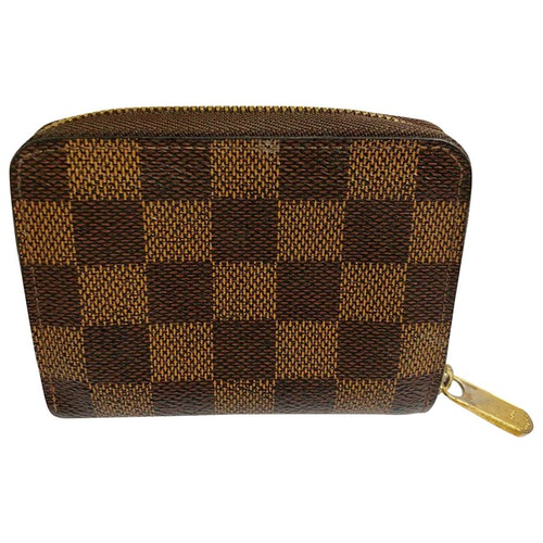 Pre-Owned Louis Vuitton Zippy Brown Cloth Wallet | ModeSens