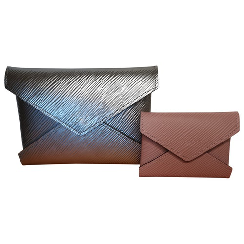 Pre-Owned Louis Vuitton Kirigami Silver Leather Clutch Bag | ModeSens