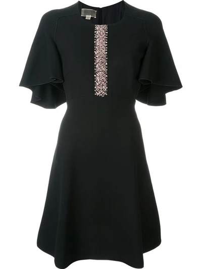 Giambattista Valli Crystal-embellished Crepe Mini Dress In Black