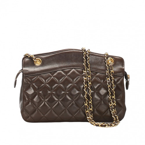 Pre-Owned Chanel Black Leather Handbag | ModeSens