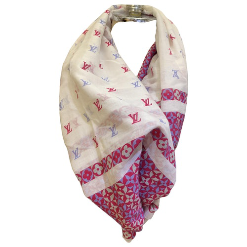 Pre-Owned Louis Vuitton Red Cotton Scarf | ModeSens