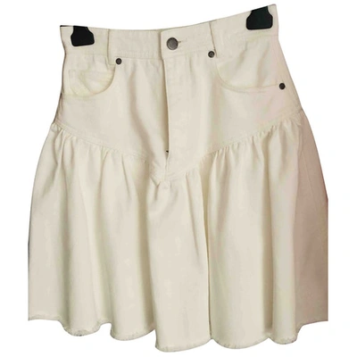 Pre-owned Zimmermann White Denim - Jeans Skirt