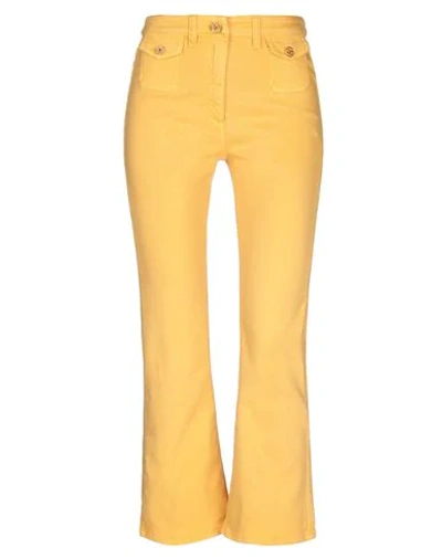 Elisabetta Franchi Denim Pants In Yellow