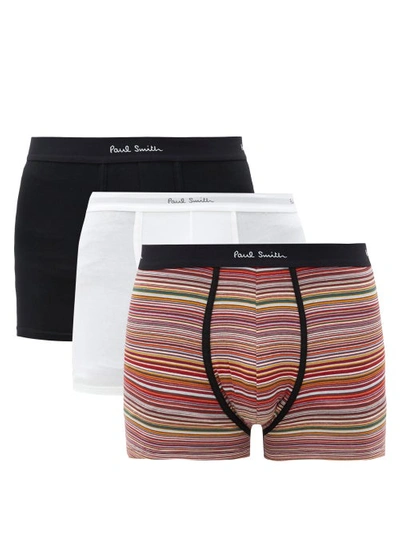 Paul Smith Pack Of Three Cotton-blend Boxer Briefs In Multicolor