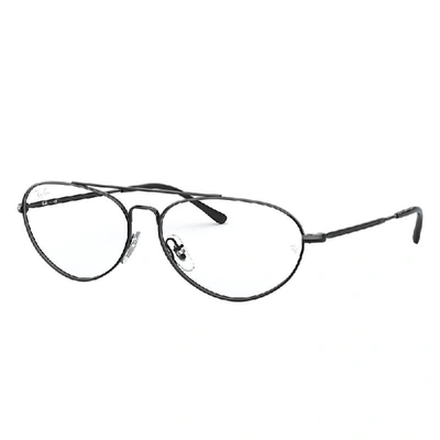 Ray Ban Rb6454 Eyeglasses Shiny Black Frame Clear Lenses 58-21 In Schwarz Glänzend