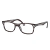 Ray Ban Rb5228 Eyeglasses Striped Grey Frame Clear Lenses Polarized 53-17 In Striped Grey