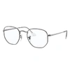 Ray Ban Hexagonal Optics Eyeglasses Gunmetal Frame Clear Lenses 54-21 In Gunmetal