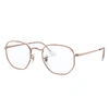 Ray Ban Hexagonal Optics Eyeglasses Shiny Rose Gold Frame Clear Lenses 51-21 In Glänzendes Rose Gold