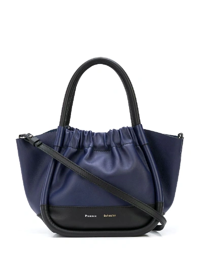 Proenza Schouler Small Colorblock Rucched Tote Bag In Blue