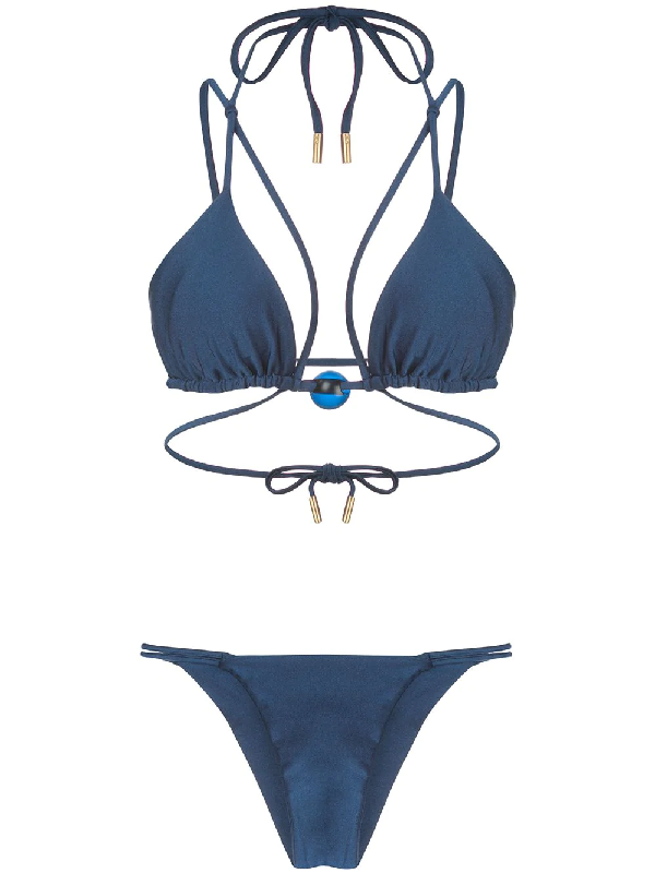 Cult Gaia Sloane Bikini Top In Blue | ModeSens