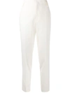 RED VALENTINO BUCKLE-DETAIL SLIM-FIT TROUSERS