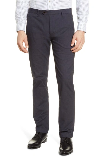 Ted Baker Sleepe Cotton-blend Slim Fit Chino Pants In Navy