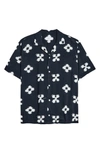 SATURDAYS SURF NYC CANTY IKAT FLORAL SHORT SLEEVE BUTTON-UP CAMP SHIRT,M32030CT02