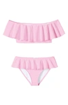 Stella Cove Kids' Little Girl's & Girl's 2-piece Ruffle Bikini Set In Pink