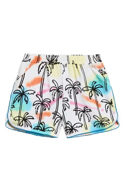 Art & Eden Kids' Hillary Picot Trim Palm Print Shorts In Multi Color Tie Dye Palm Tree