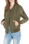 Levi's Ma-1 Satin Bomber Jacket In Army Green
