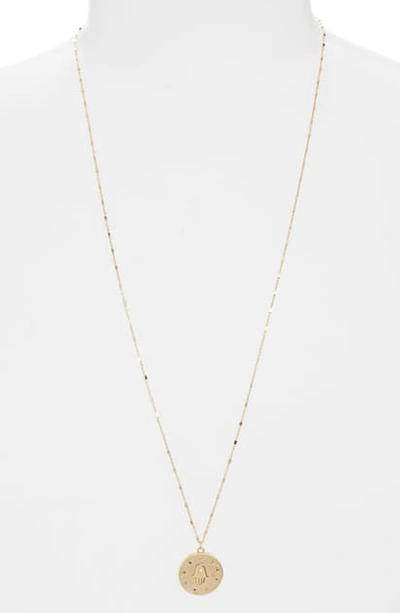 Jennifer Zeuner Tamar Diamond Pendant Necklace In Yellow Vermeil