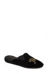 PATRICIA GREEN PARIS FRANCE EMBROIDERED VELVET SLIPPER,71028