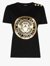 BALMAIN LOGO PRINT COTTON T-SHIRT,UF11350I36915483088