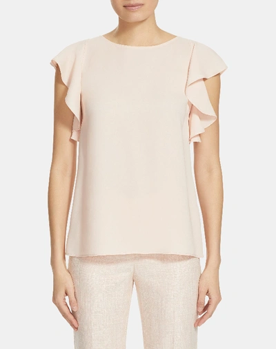 Lafayette 148 Silk Double Ggt Sasha Blouse In Pink