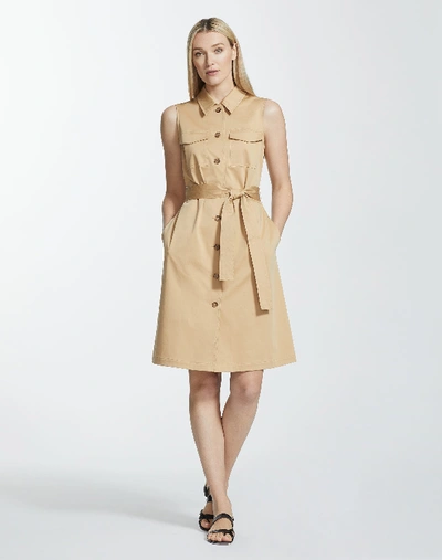 Lafayette 148 Petite Skylight Cotton Sonny Shirtdress In Honeynut