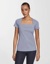 Lafayette 148 Plus-size Swiss Cotton Rib Corinne Top In Bluestone