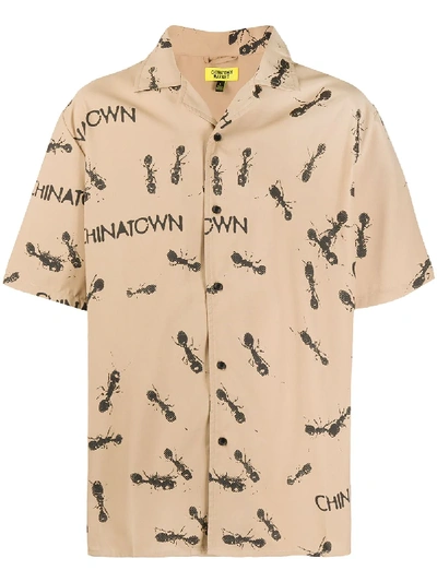 Chinatown Market Ant Print Short-sleeve Shirt In Brown