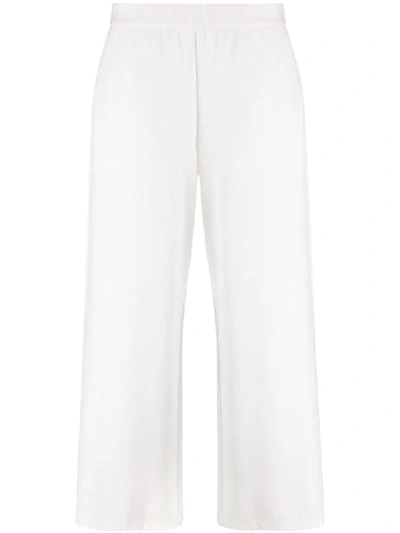 Eileen Fisher White Cropped Stretch-jersey Trousers