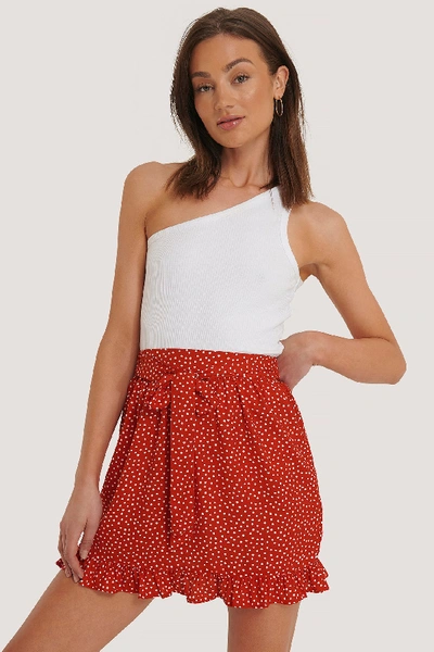 Na-kd Dotted Frill Mini Skirt - Red