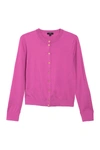 J Crew Front Button Knit Cardigan In Vintage Fuchsia