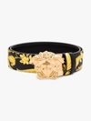 VERSACE BLACK AND YELLOW LE POP CLASSIQUE PRINT PALAZZO BELT,DCU6705DVST415363757