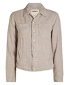 L Agence Celine Linen Jacket In Olive/army