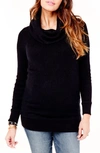 Ingrid & Isabelr Cowl Neck Maternity Sweater In Jet Black