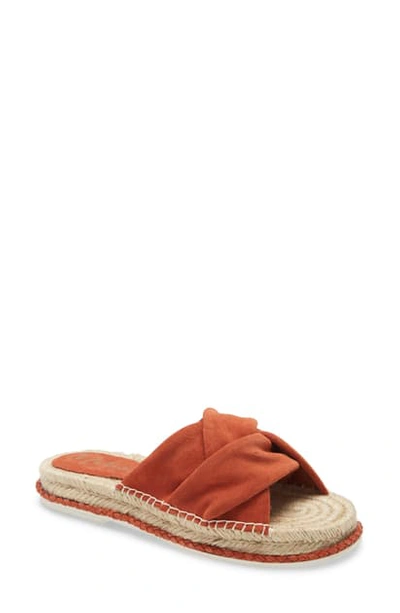 Matisse Cruise Espadrille Slide Sandal In Rust Suede