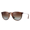 Ray Ban Erika Classic Sunglasses Gunmetal Frame Brown Lenses Polarized 54-18 In Gunmetal