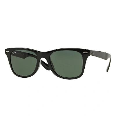 Ray Ban Wayfarer Liteforce Sunglasses Black Frame Green Lenses 52-20