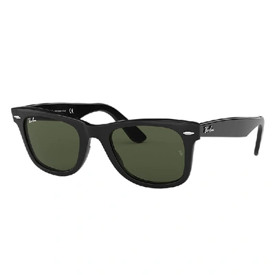 Ray Ban Original Wayfarer Classic Sunglasses Black Frame Green Lenses 54-18