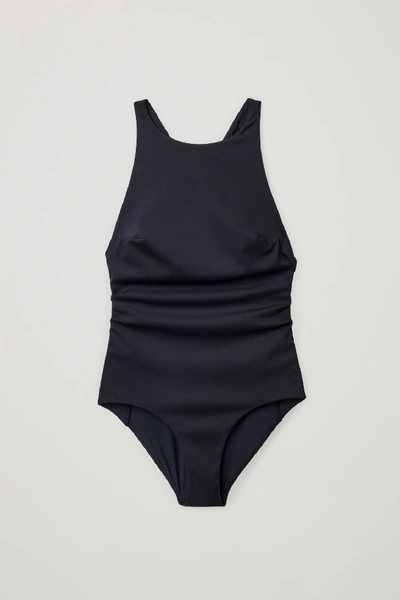 Cos Swimsuit With Cross-over Back In Black