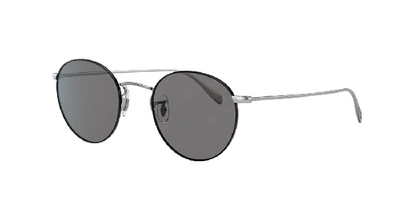 Oliver Peoples Ov1186s Coleridge Sun Metal And Crystal Round Sunglasses In Carbon Grey
