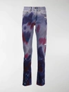 Off-white Vintage Paint Slim Cotton Denim Jeans In Blue