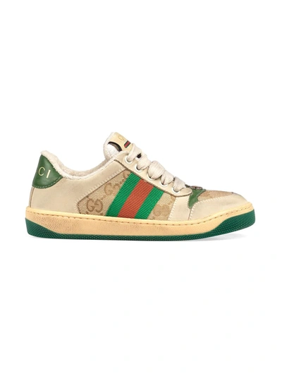 Gucci Kids' Screener Sneakers In Neutrals