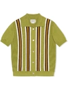 GUCCI STRIPED KNITTED POLO SHIRT