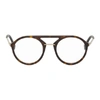 FENDI FENDI TORTOISESHELL ROUND AVIATOR GLASSES