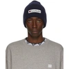 ACNE STUDIOS NAVY LOGO PATCH BEANIE