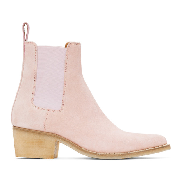 pink chelsea boots