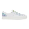 AMIRI WHITE WATERCOLOR SKELETON TOE SLIP-ON SNEAKERS