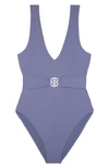 TORY BURCH MILLER PLUNGE ONE-PIECE SWIMSUIT,73220