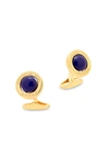 ZEGNA GOLDPLATED STERLING SILVER ROUND LAPIS CUFFLINKS,0400012777623
